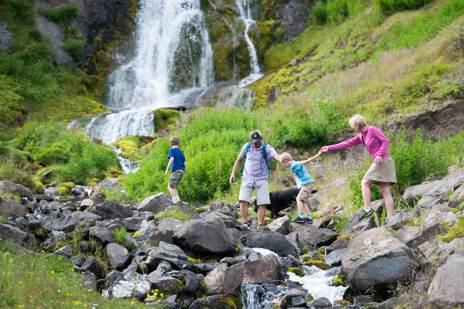 Kick off a scavenger hunt that leads to a beautiful waterfall with hidden treasure